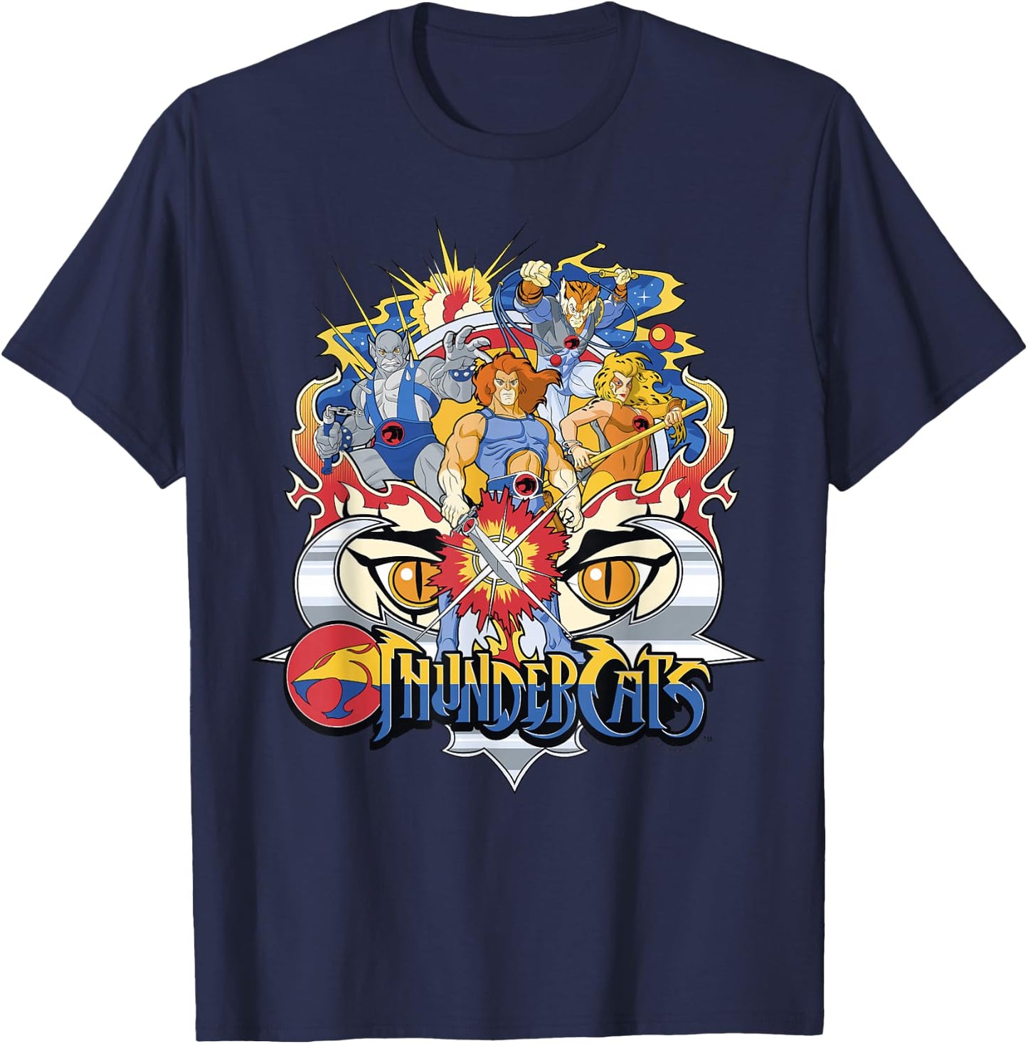 Thundercats Group Shot Logo Badge T-Shirt - T-Shirt | Navy