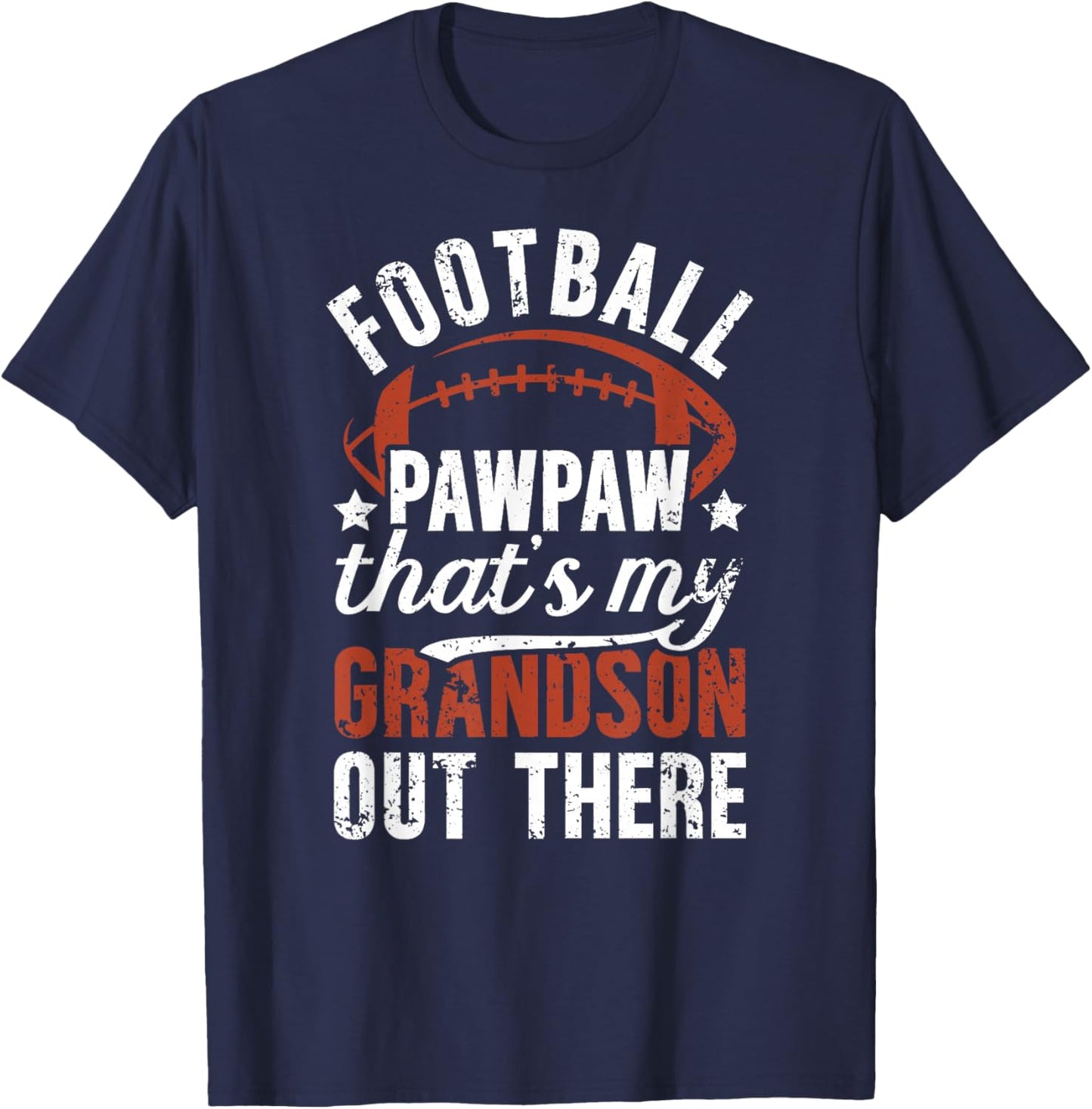 Proud Football Pawpaw Of A Football Player Pawpaw T-Shirt - T-Shirt | Navy