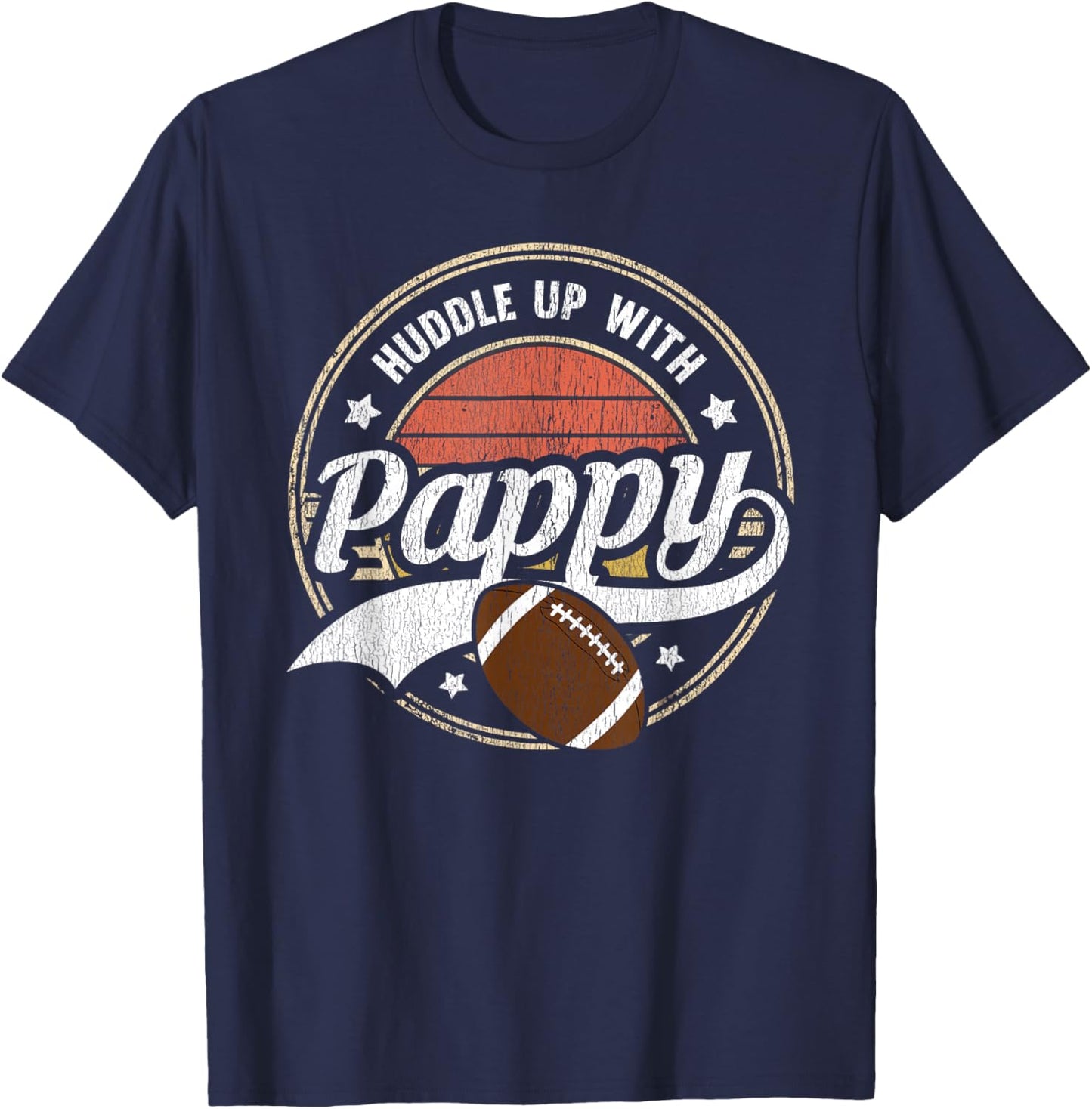 Football Pappy Huddle Up With Pappy Matching Football Family T-Shirt - T-Shirt | Navy