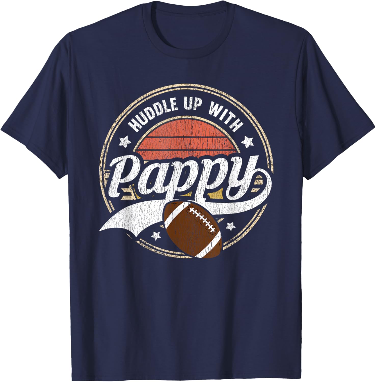 Football Pappy Huddle Up With Pappy Matching Football Family T-Shirt - T-Shirt | Navy