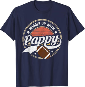Football Pappy Huddle Up With Pappy Matching Football Family T-Shirt - T-Shirt | Navy
