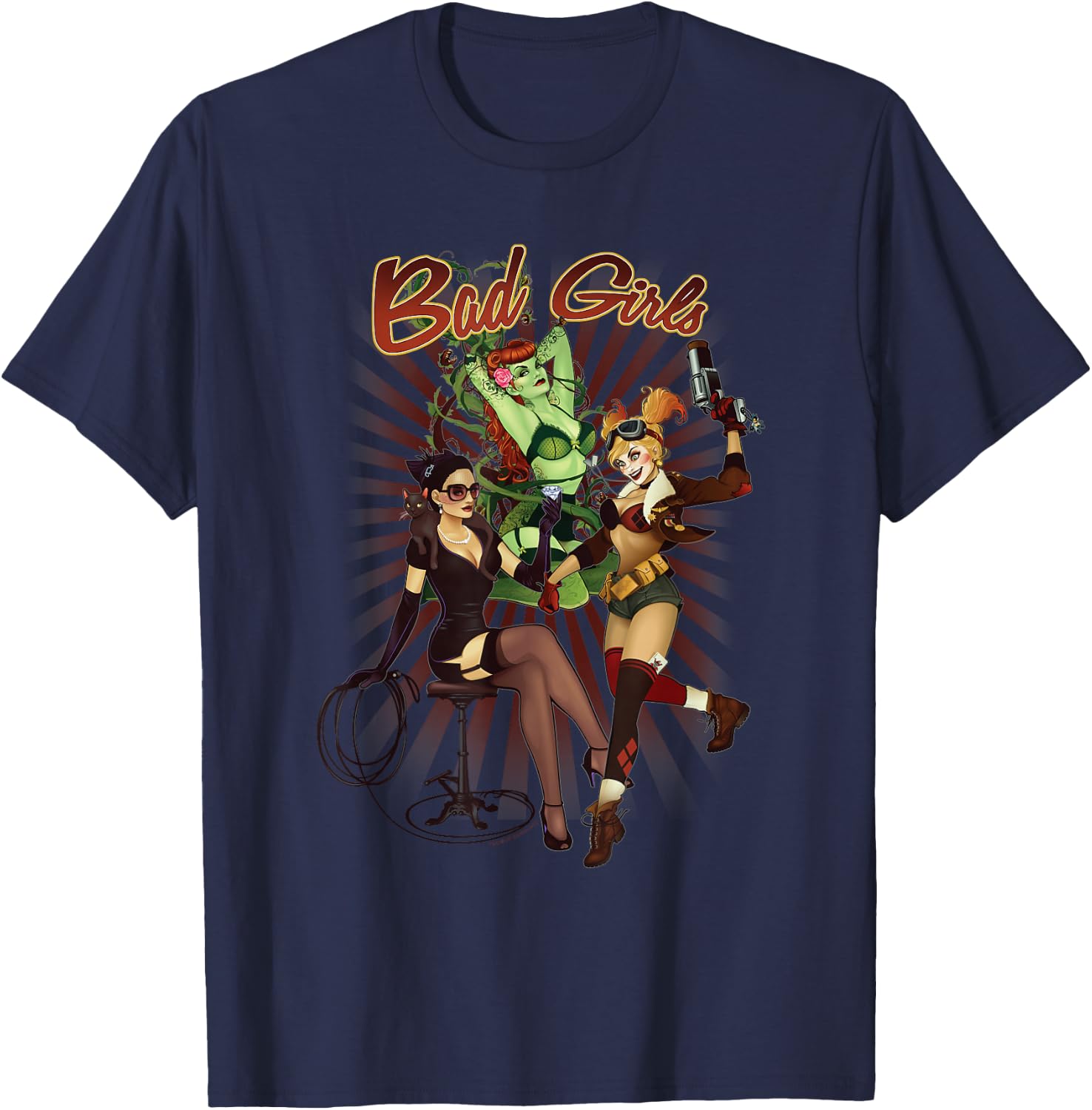 Batman Bad Girls T-Shirt - T-Shirt | Navy