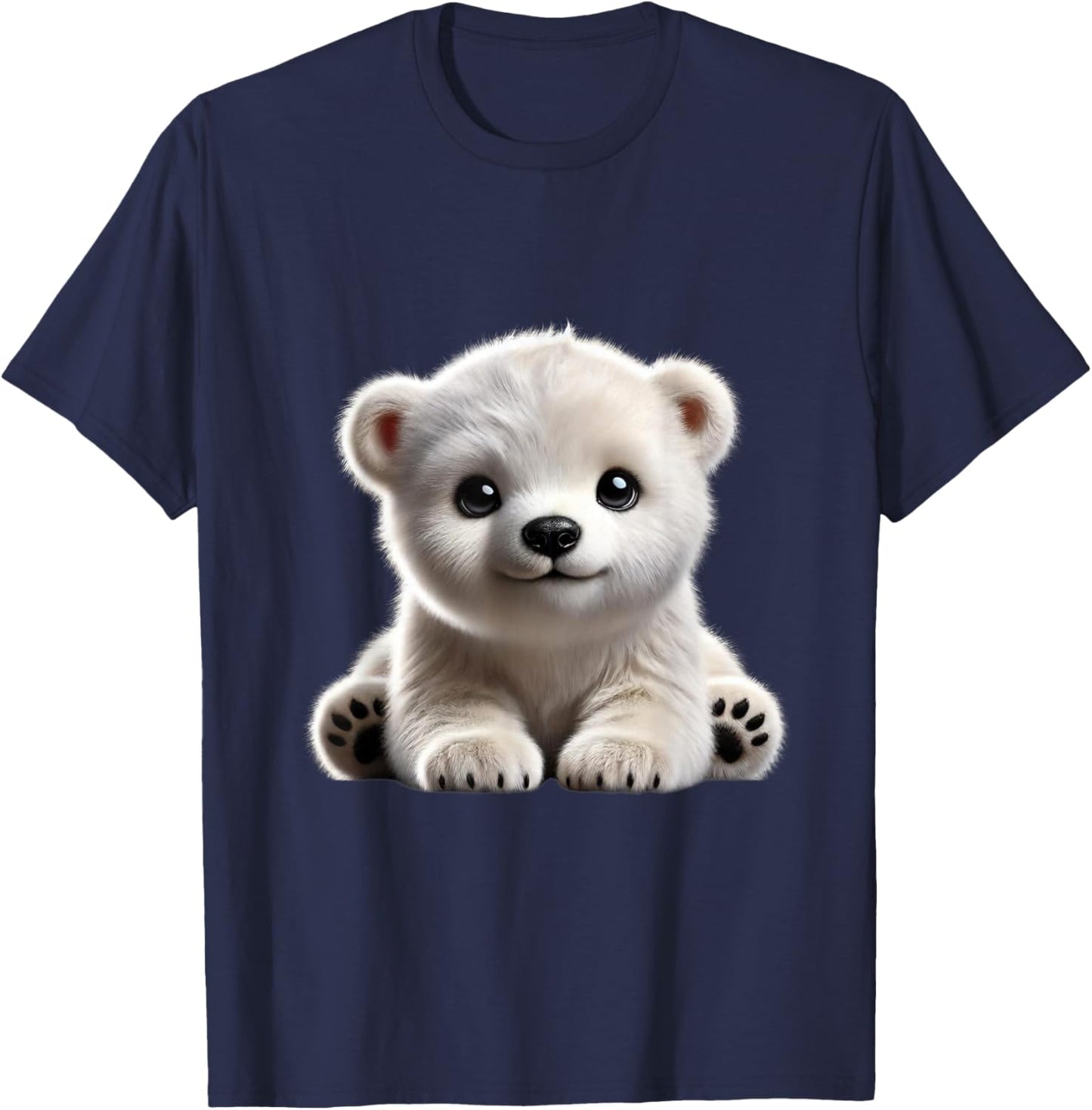 Just Sweet Designs Cute Polar Bear Cub Design , Small, Black T-Shirt - T-Shirt | Navy