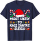 Most Likely To Race Santa's Sleigh Christmas Family Matching T-Shirt - T-Shirt | Navy