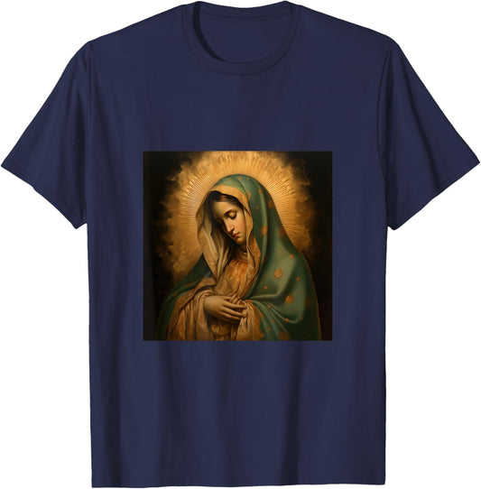 Blessed Virgin Mary Jesus Christian T-Shirt - T-Shirt | Navy