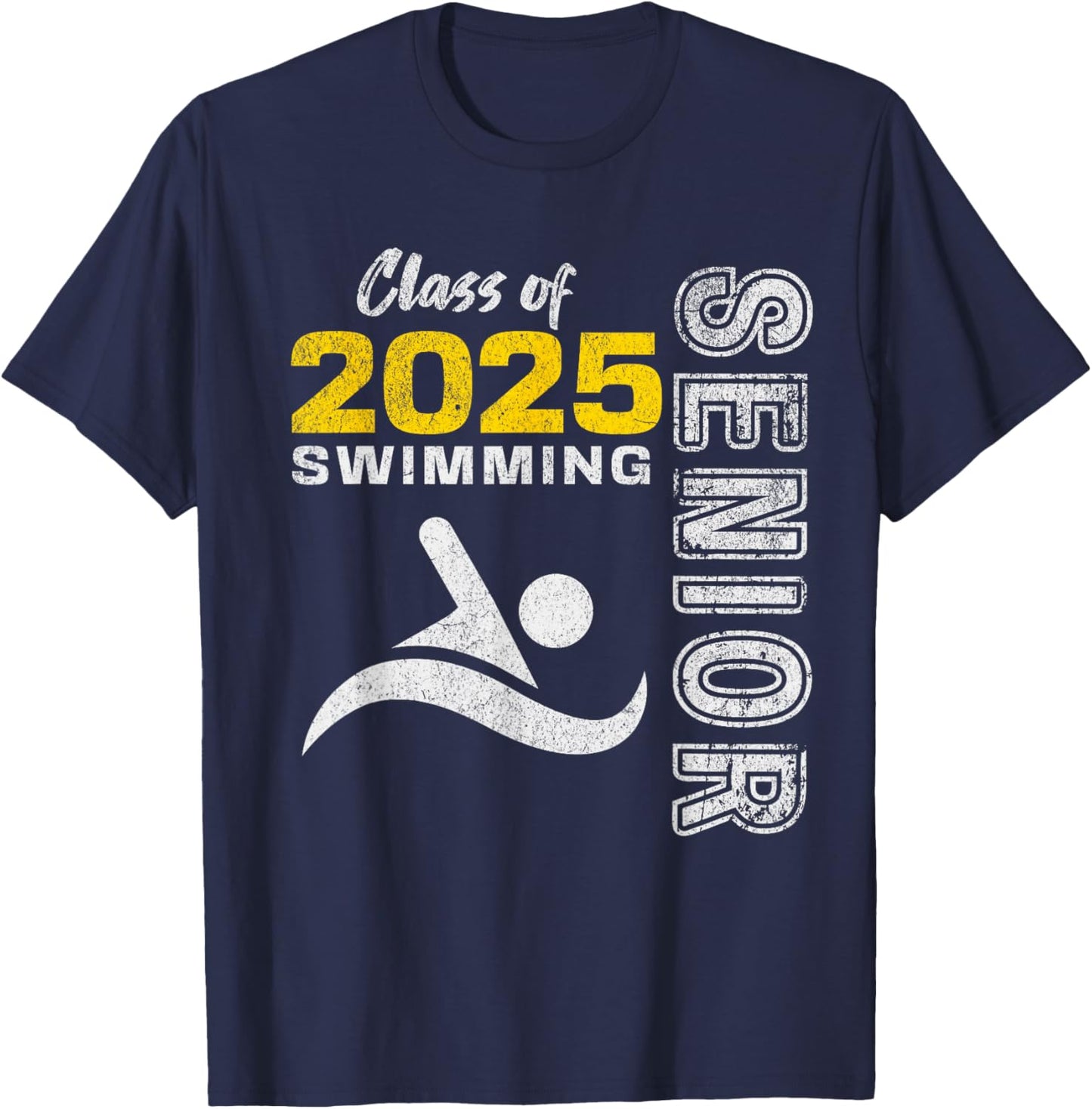 Swimming Team Senior Class of 2025 - Graduation 2025 T-Shirt - T-Shirt | Navy