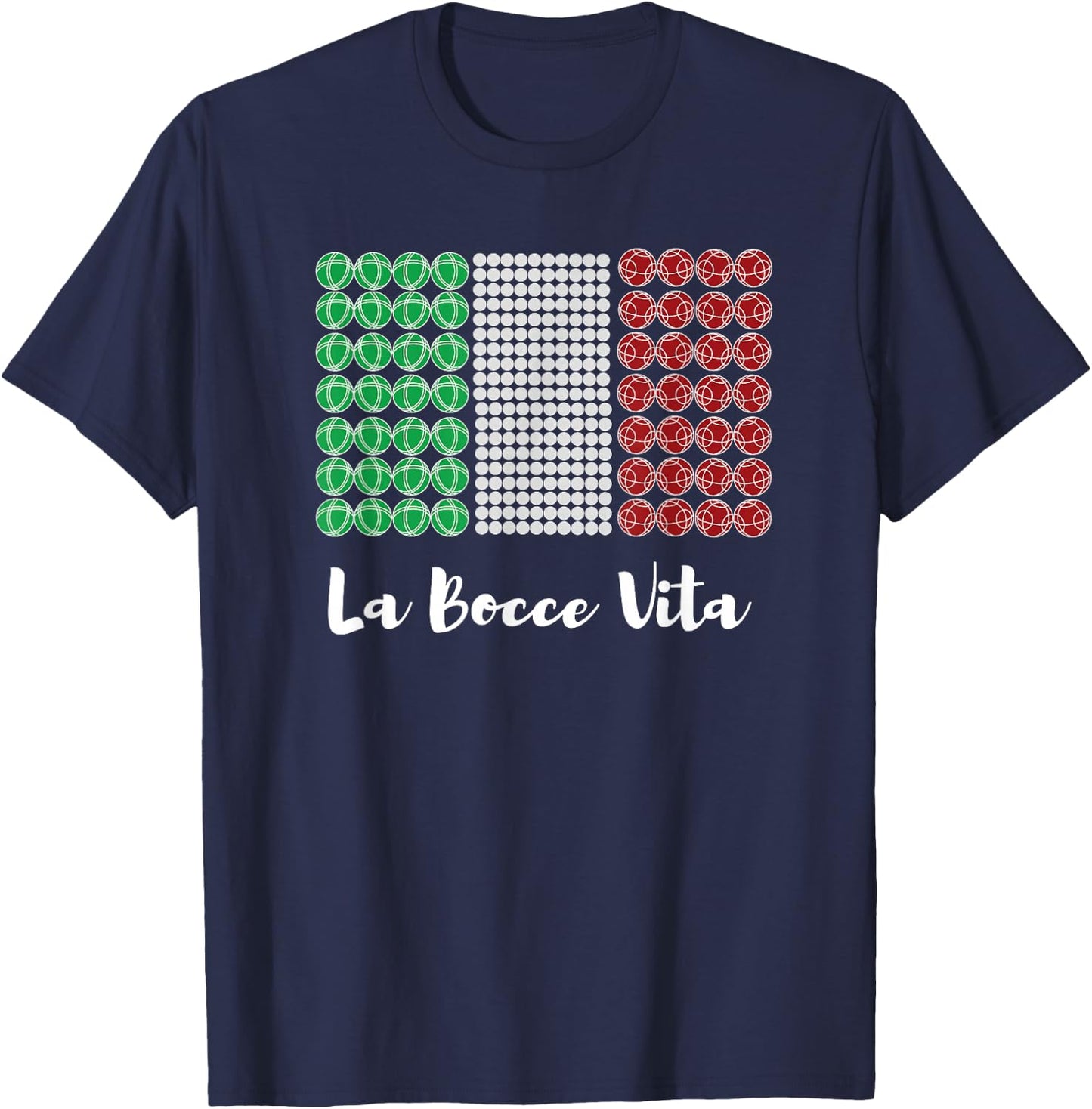 Bocce Ball Game Italy Flag Italian Gifts T-Shirt - T-Shirt | Navy