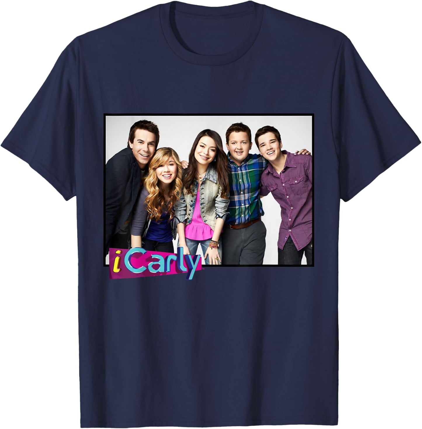iCarly Cast Group Carly, Sam, Freddie, and Spencer T-Shirt - T-Shirt | Navy