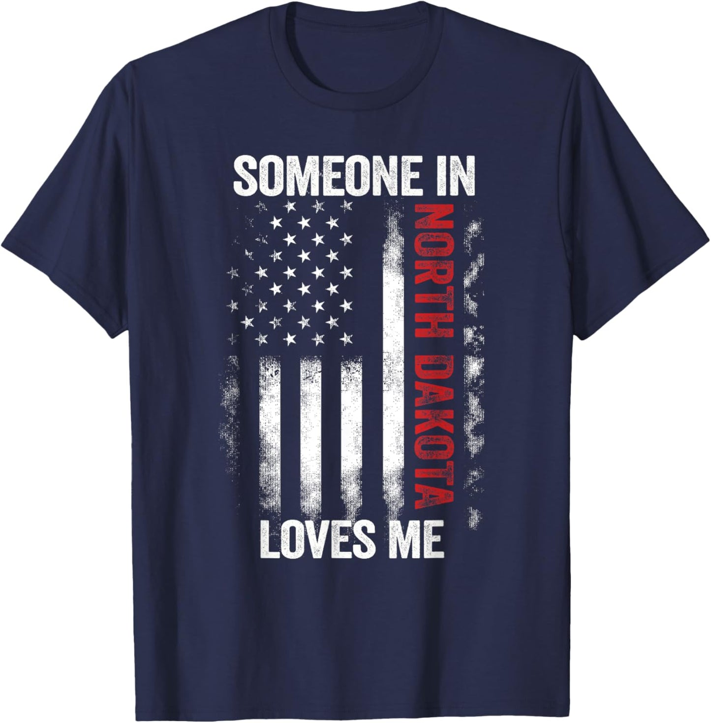 Someone In North Dakota Loves Me Peace Garden State T-Shirt - T-Shirt | Navy