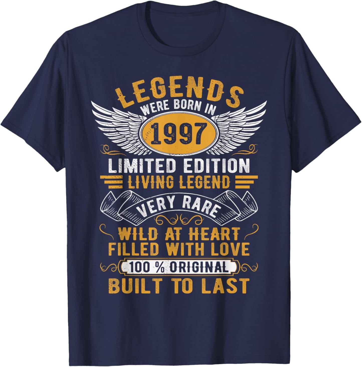 Legends Were Born In 1997 Vintage Born in 1997 Birthday T-Shirt - T-Shirt | Navy