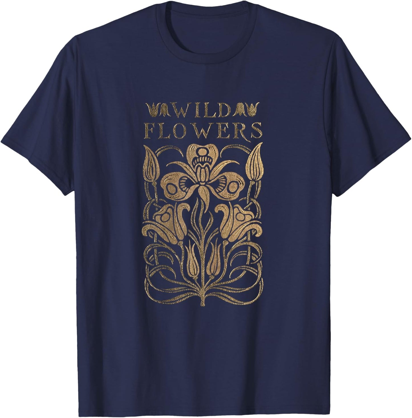 Wildflowers Vintage Hippie Heart Gypsy Soul Nature Lover T-Shirt - T-Shirt | Navy