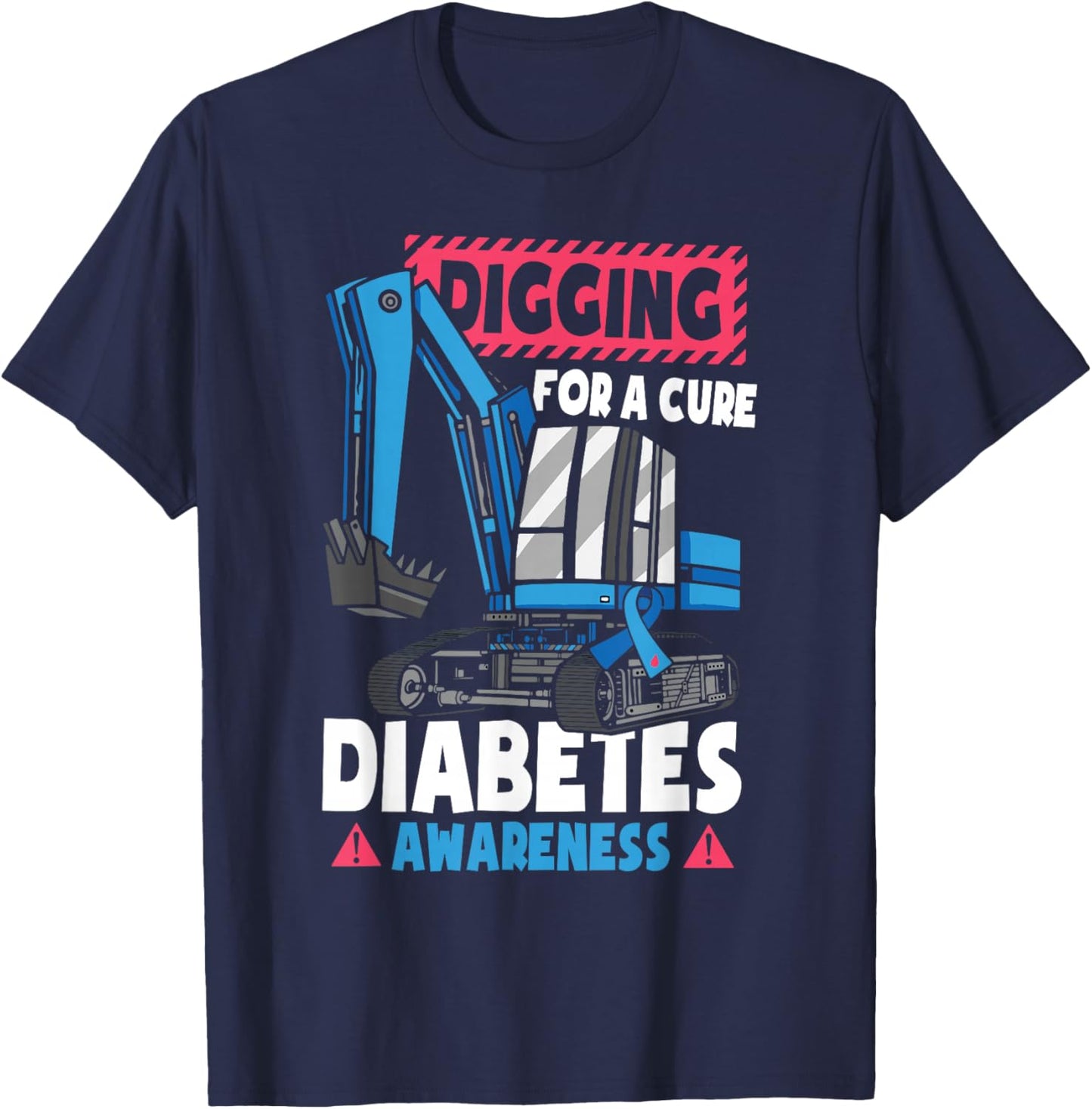 Diabetes Awareness Toddler Diabetic Type 1 Diabetes Tractor T-Shirt - T-Shirt | Navy