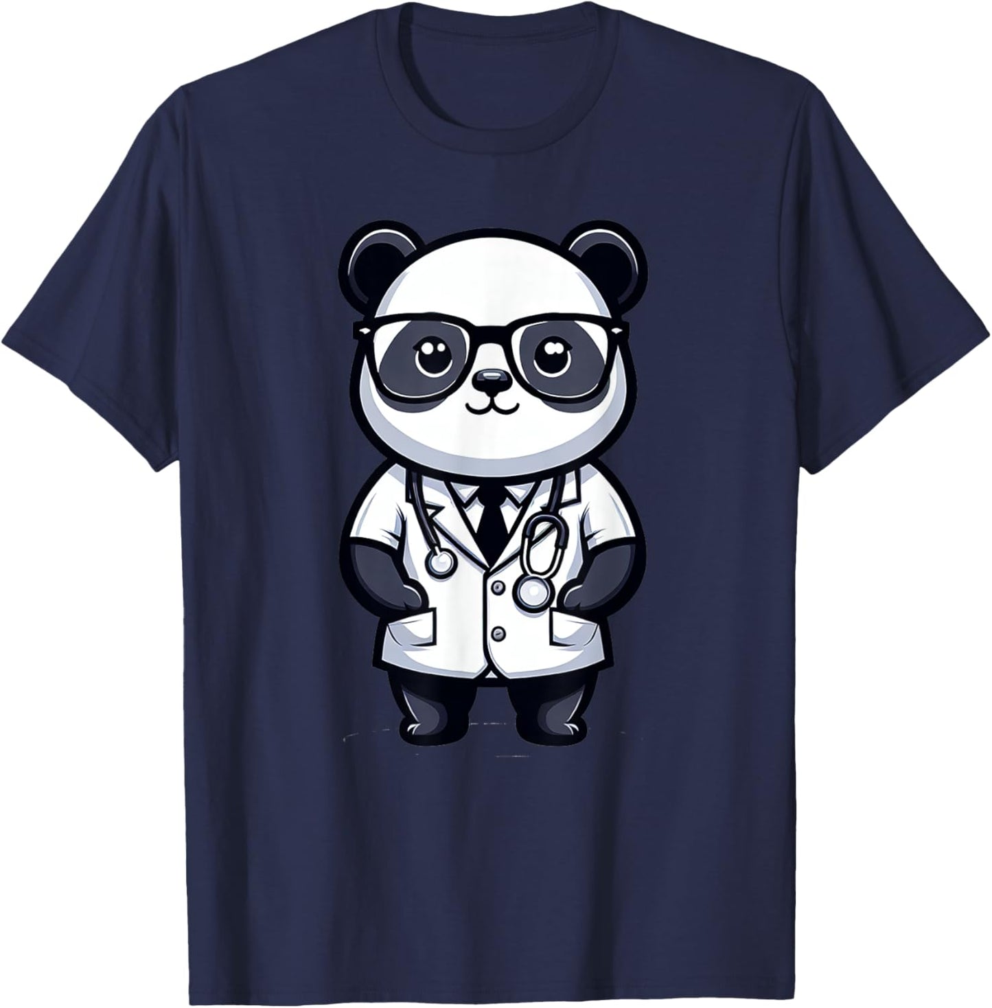 Cute Panda Doctor T-Shirt - T-Shirt | Navy