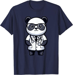 Cute Panda Doctor T-Shirt - T-Shirt | Navy