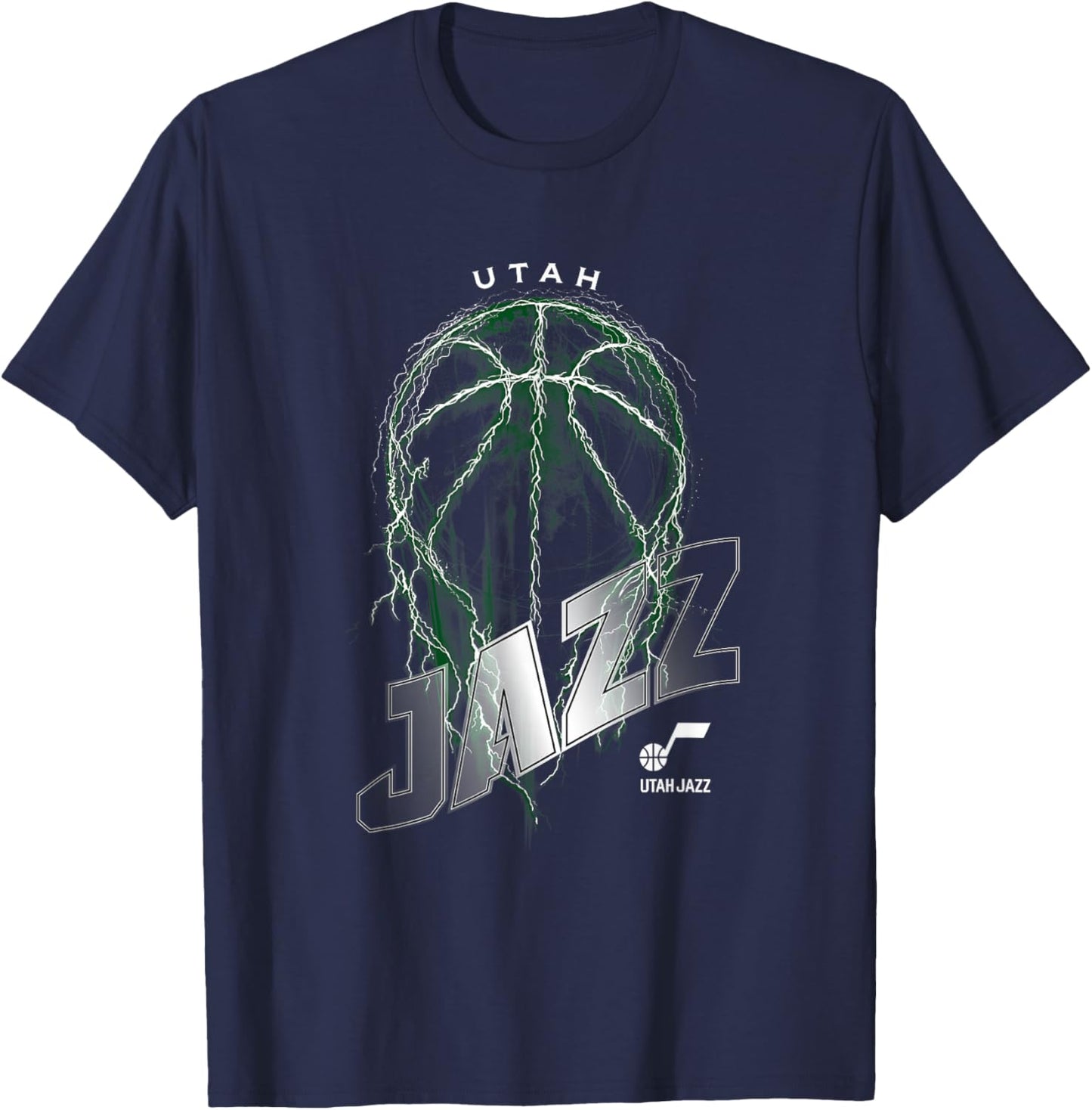NBA Utah Jazz Lightning Bolt Basketball Logo T-Shirt - T-Shirt | Navy