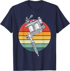 Tats Inked Tatted Tattoo Artist Gift Tattooer Retro Tattoo T-Shirt - T-Shirt | Navy
