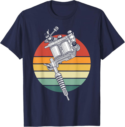 Tats Inked Tatted Tattoo Artist Gift Tattooer Retro Tattoo T-Shirt - T-Shirt | Navy