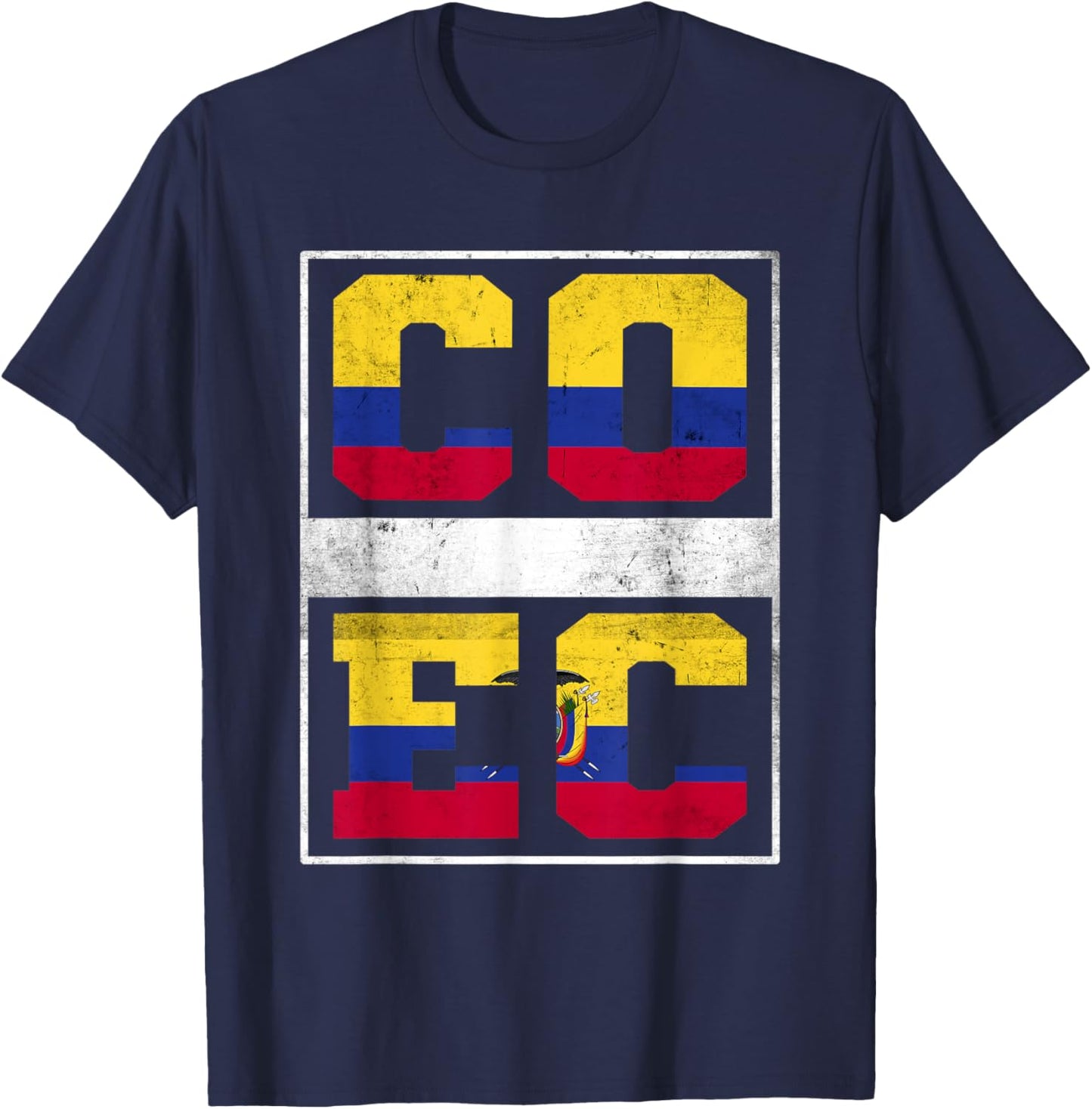 Colombia and Ecuador Mix Colombian Ecuadorian Roots T-Shirt - T-Shirt | Navy