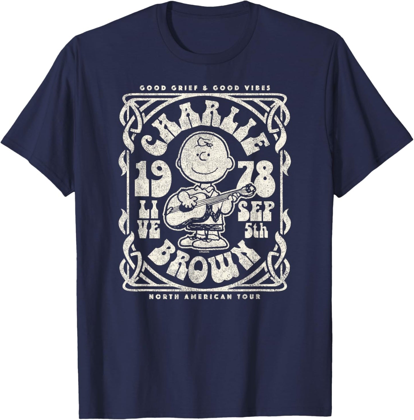 Peanuts - Charlie Brown Tour T-Shirt - T-Shirt | Navy