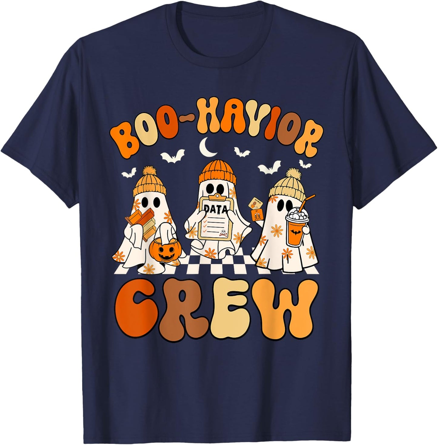 Boo-Havior Crew Behavior Analyst Halloween ABA T-Shirt - T-Shirt | Navy
