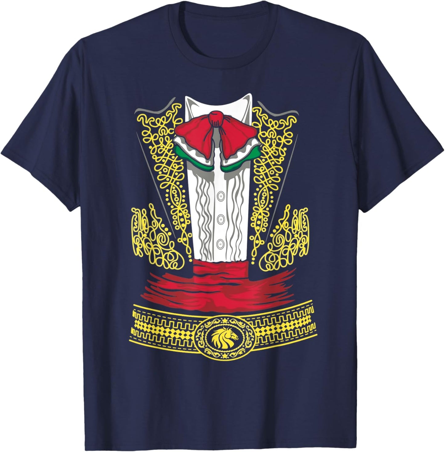 Mariachi Charro Mexican Costume for Dia de los Muertos T-Shirt - T-Shirt | Navy