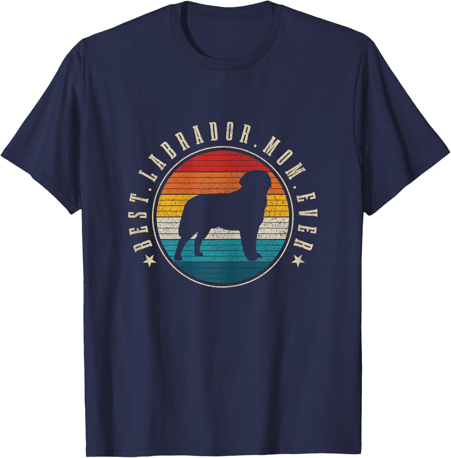 Best Labrador Mom Ever Vintage Funny Lab Dog Mom T-Shirt - T-Shirt | Navy