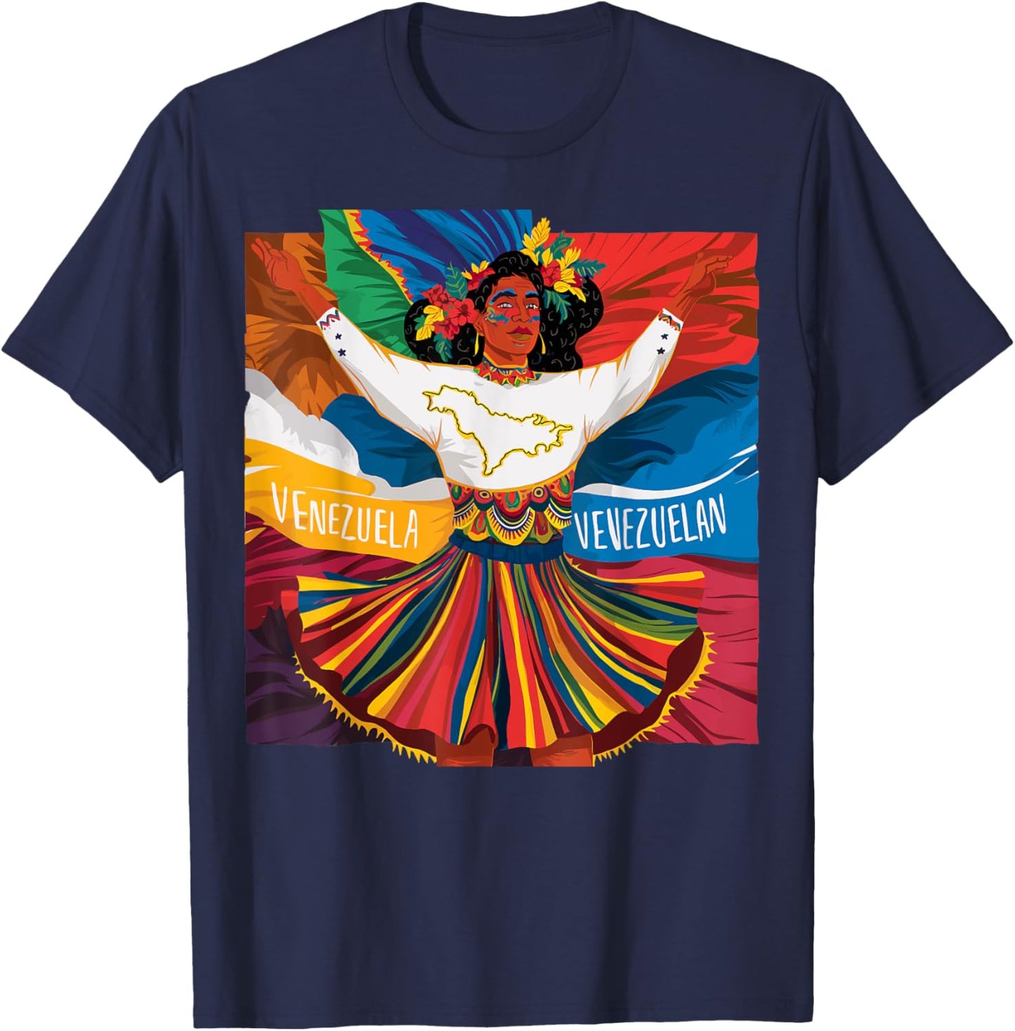 Venezuela Jersey Venezuela Flag Venezolano Women Venezuela , Black, S T-Shirt - T-Shirt | Navy