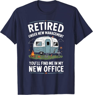 Retirement Retired Funny Camper Camp Camping , Small, Black T-Shirt - T-Shirt | Navy