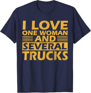 I Love One Woman And Several Trucks Mechanical Engineer T-Shirt - T-Shirt | Navy