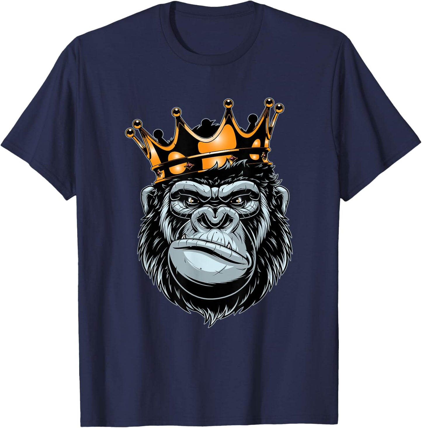 Gorilla King , Alpha , Funny Ape, Wildlife T-Shirt - T-Shirt | Navy