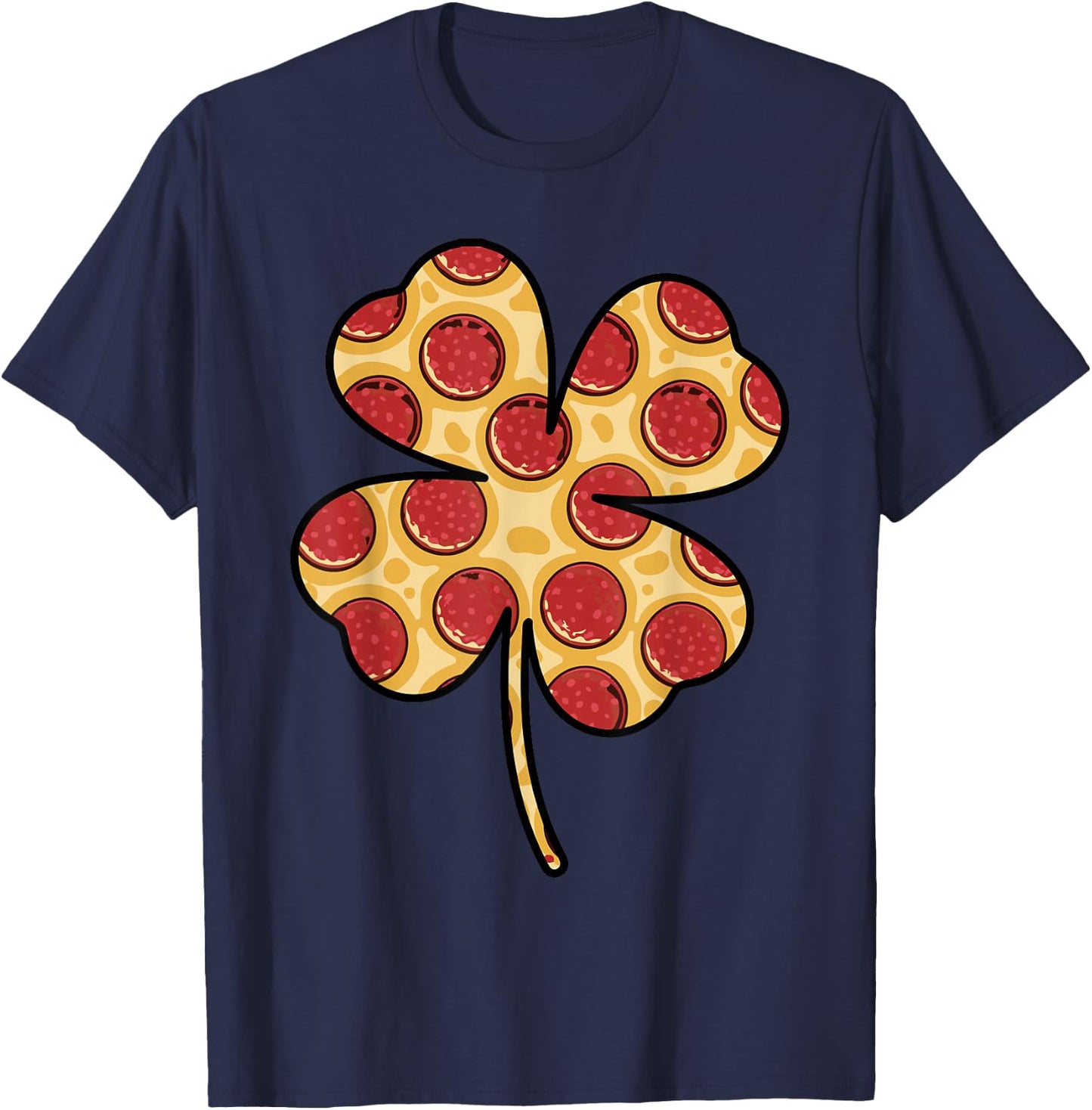 Shamrock Pizza Shirt St Patricks Day Irish Foodie Lover T-Shirt - T-Shirt | Navy