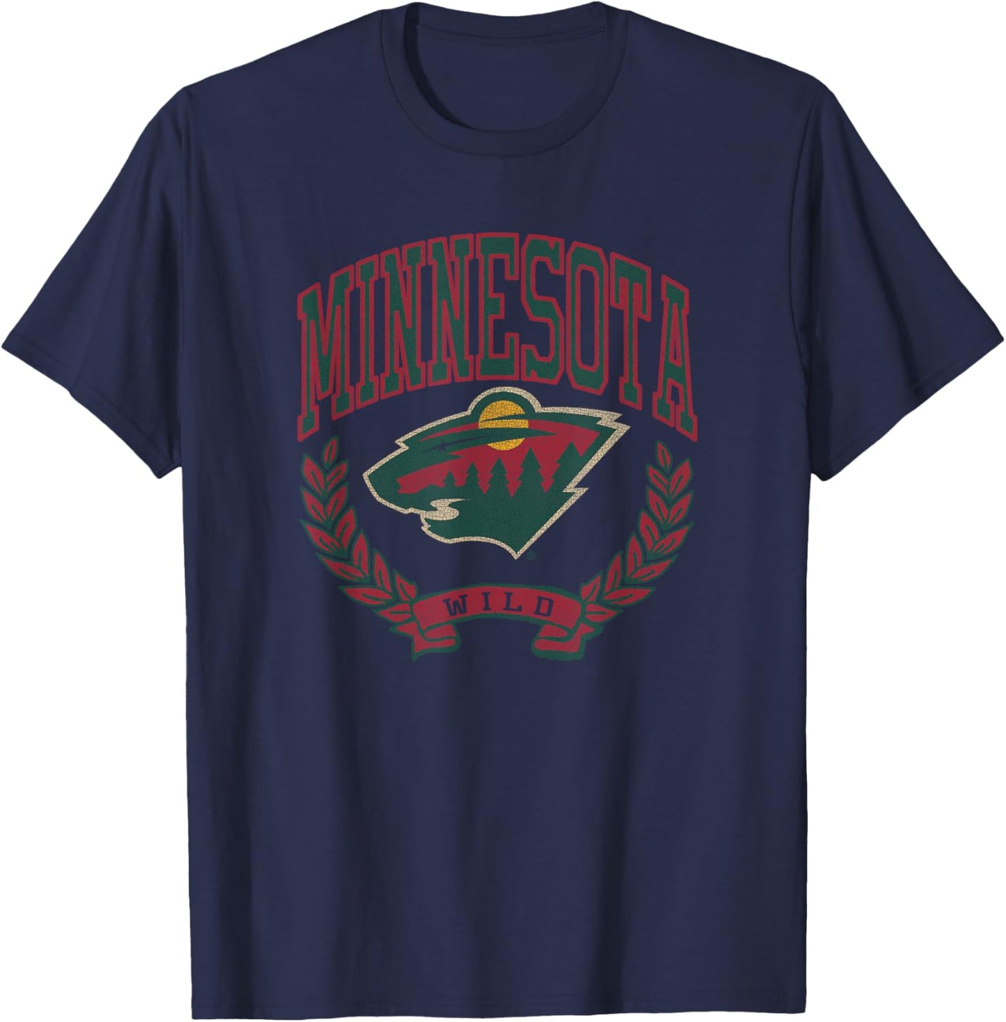 Minnesota Wild Vintage Victory White Officially Licensed T-Shirt - T-Shirt | Navy