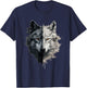 Wolf Face Graphic T-Shirt - T-Shirt | Navy