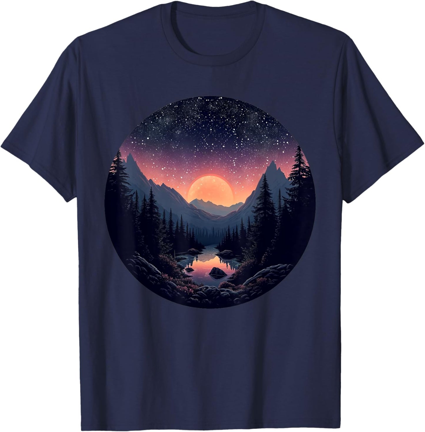 Nature's Canvas Undisturbed Mountain Trails and T-Shirt - T-Shirt | Navy