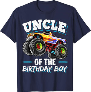 Uncle of the Birthday Boy Monster Truck Birthday Party T-Shirt - T-Shirt | Navy