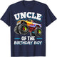 Uncle of the Birthday Boy Monster Truck Birthday Party T-Shirt - T-Shirt | Navy