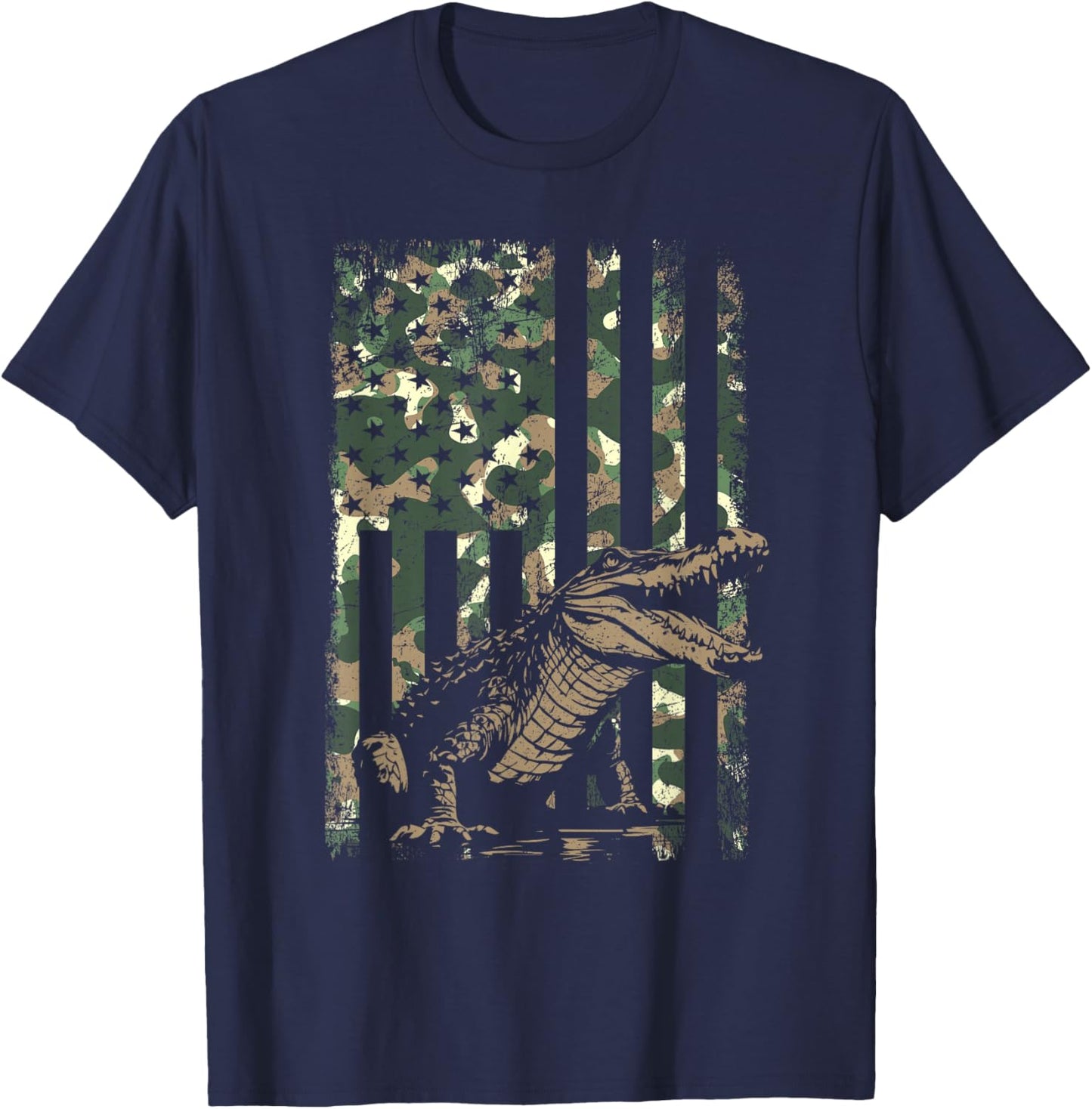 Alligator Themed Graphic Design Reptile Alligator T-Shirt - T-Shirt | Navy