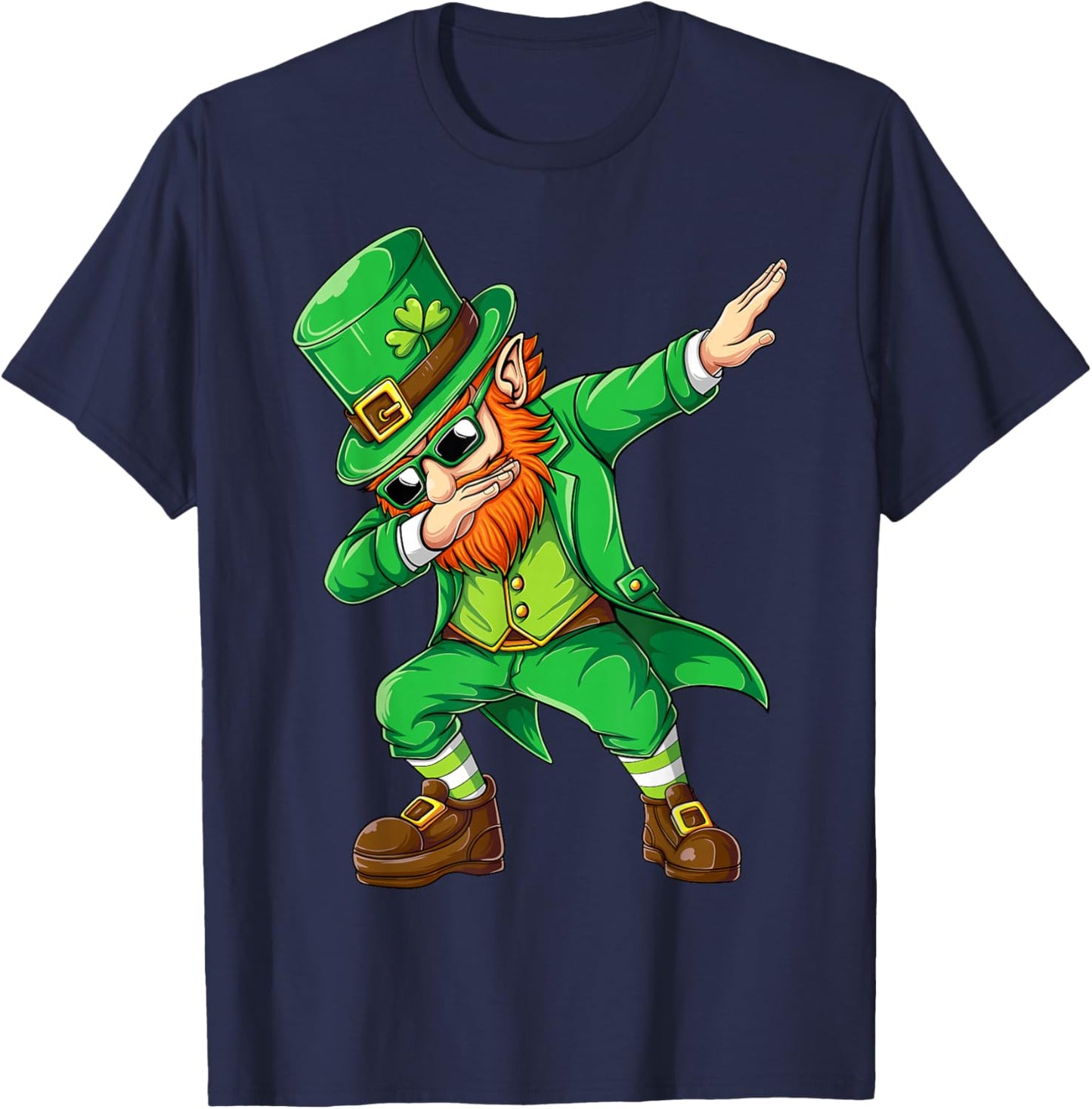 Dabbing Leprechaun Funny Gifts Men Kids Boys St Patricks Day T-Shirt - T-Shirt | Navy