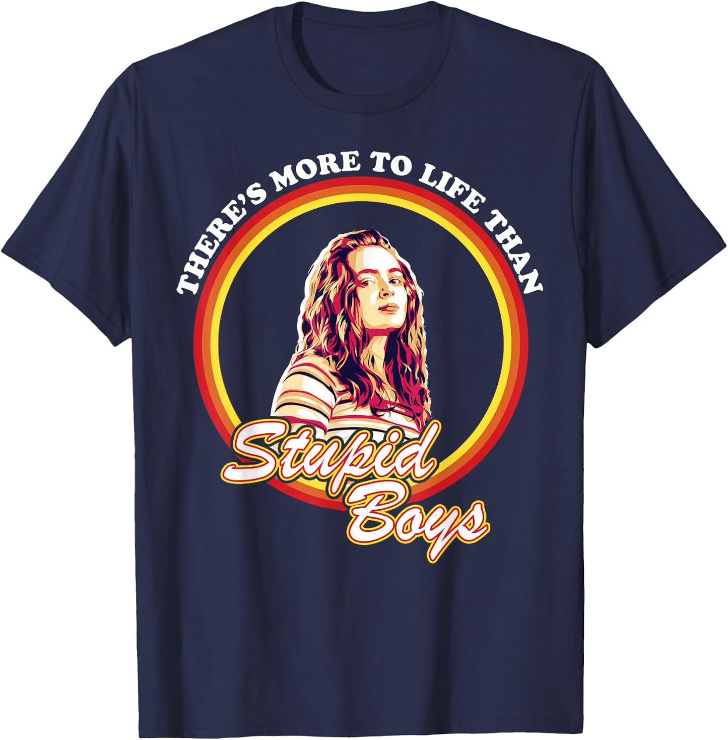 Netflix Stranger Things Max More To Life Than Stupid Boys Short Sleeve T-Shirt - T-Shirt | Navy