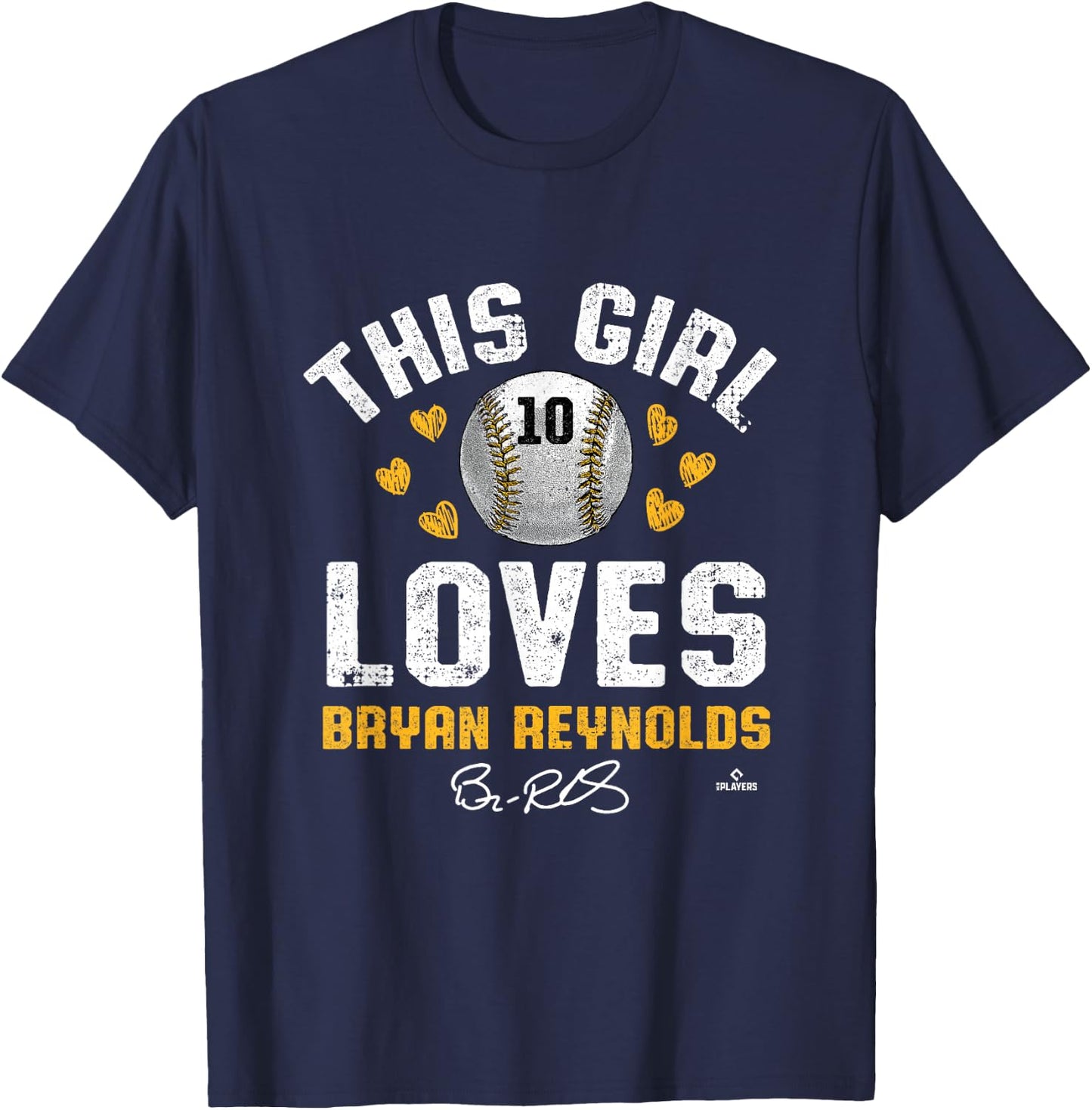 This Girl Loves Bryan Reynolds Pittsburgh MLBPA T-Shirt - T-Shirt | Navy