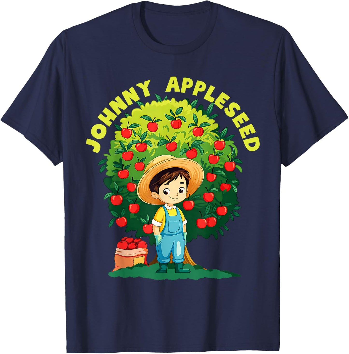 Johnny Appleseed Lazy Costume for Boys & Girls Kids T-Shirt - T-Shirt | Navy