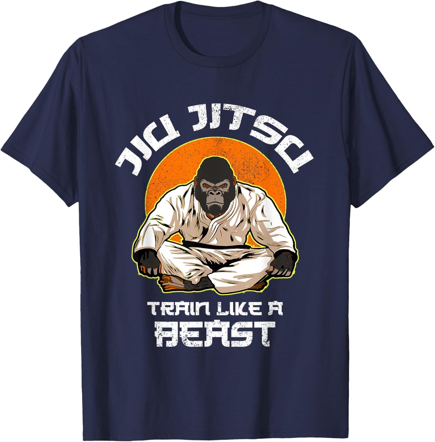 Train like a Beast Jiu Jitsu, BJJ Gorilla Grappling MMA T-Shirt - T-Shirt | Navy