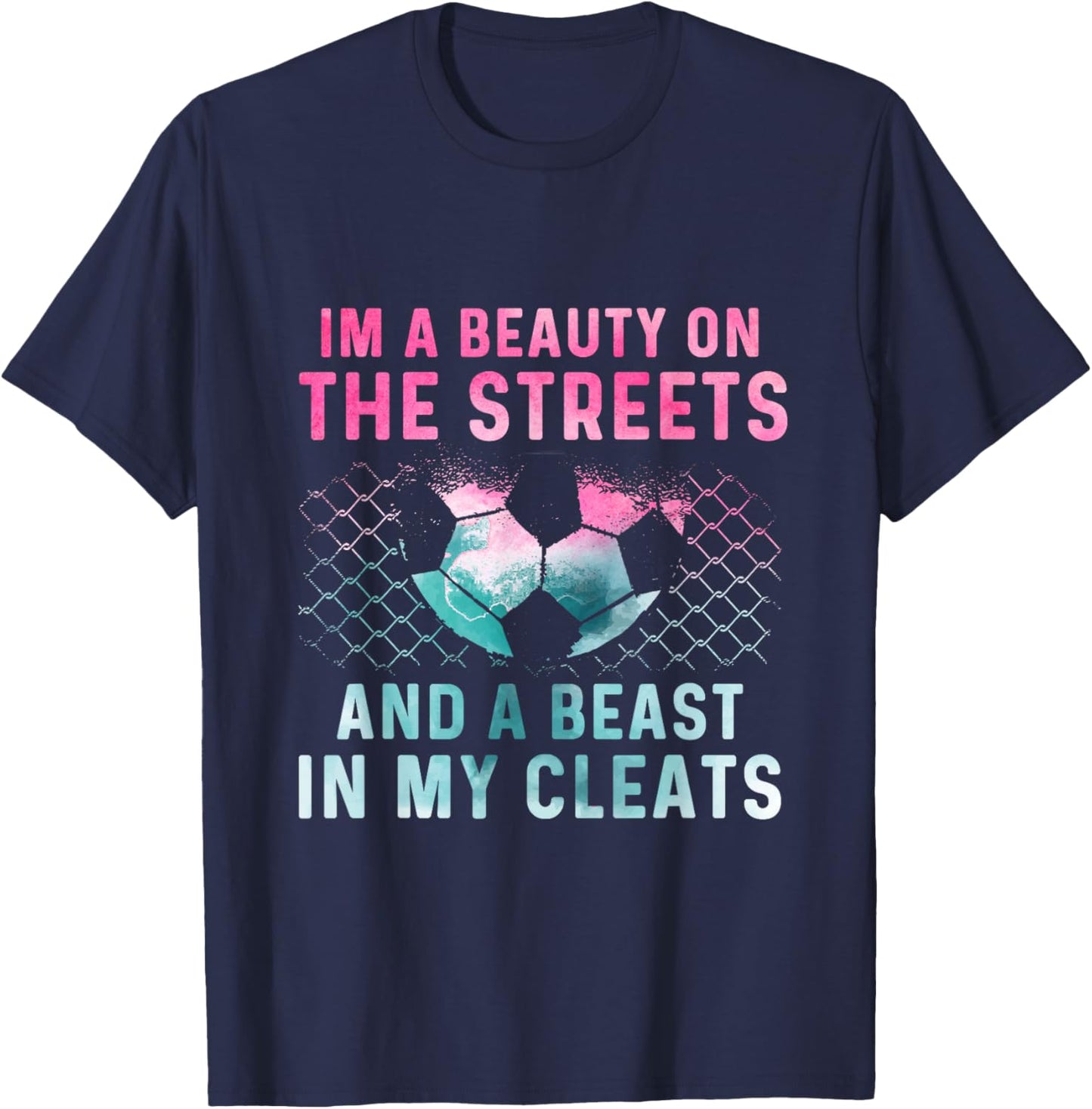 Girl Soccer Player Gifts Team Cleats Mom Goalie Captain T-Shirt - T-Shirt | Navy