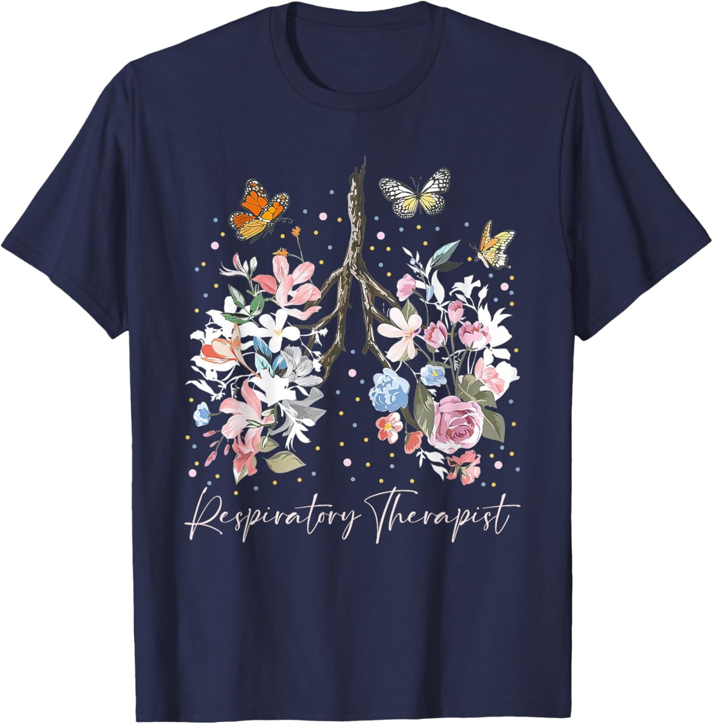 Funny Respiratory Therapist Therapy Lung Happy Easter Day T-Shirt - T-Shirt | Navy