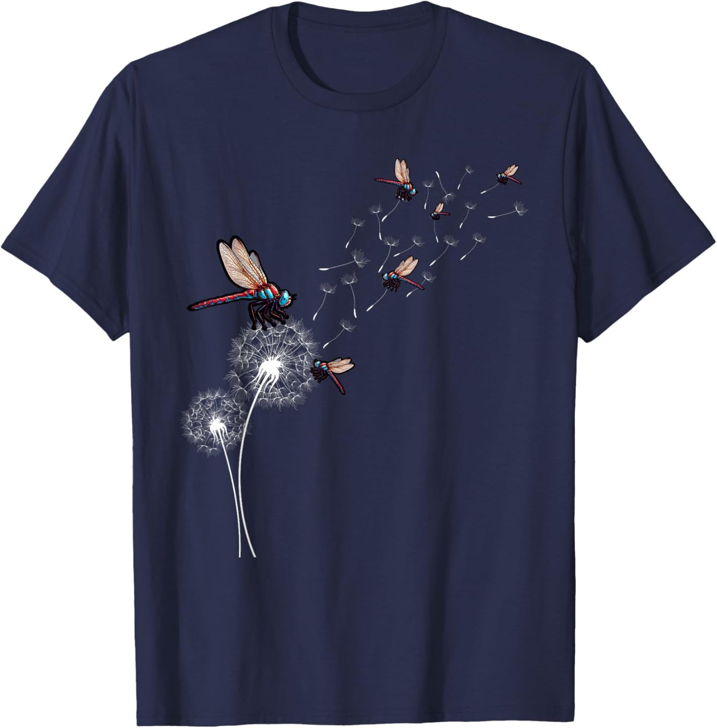 Dandelion Dragonfly Wildlife Insect Dragonfly T-Shirt - T-Shirt | Navy