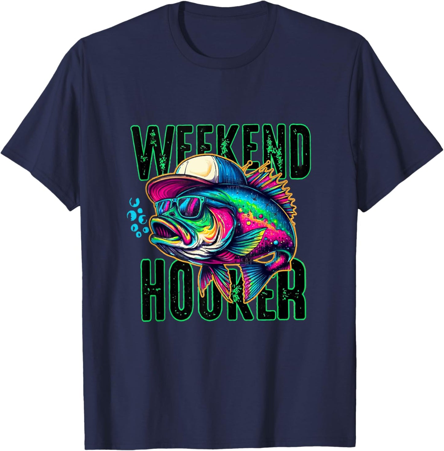 Weekend Hooker Colorful Fishing T-Shirt - T-Shirt | Navy
