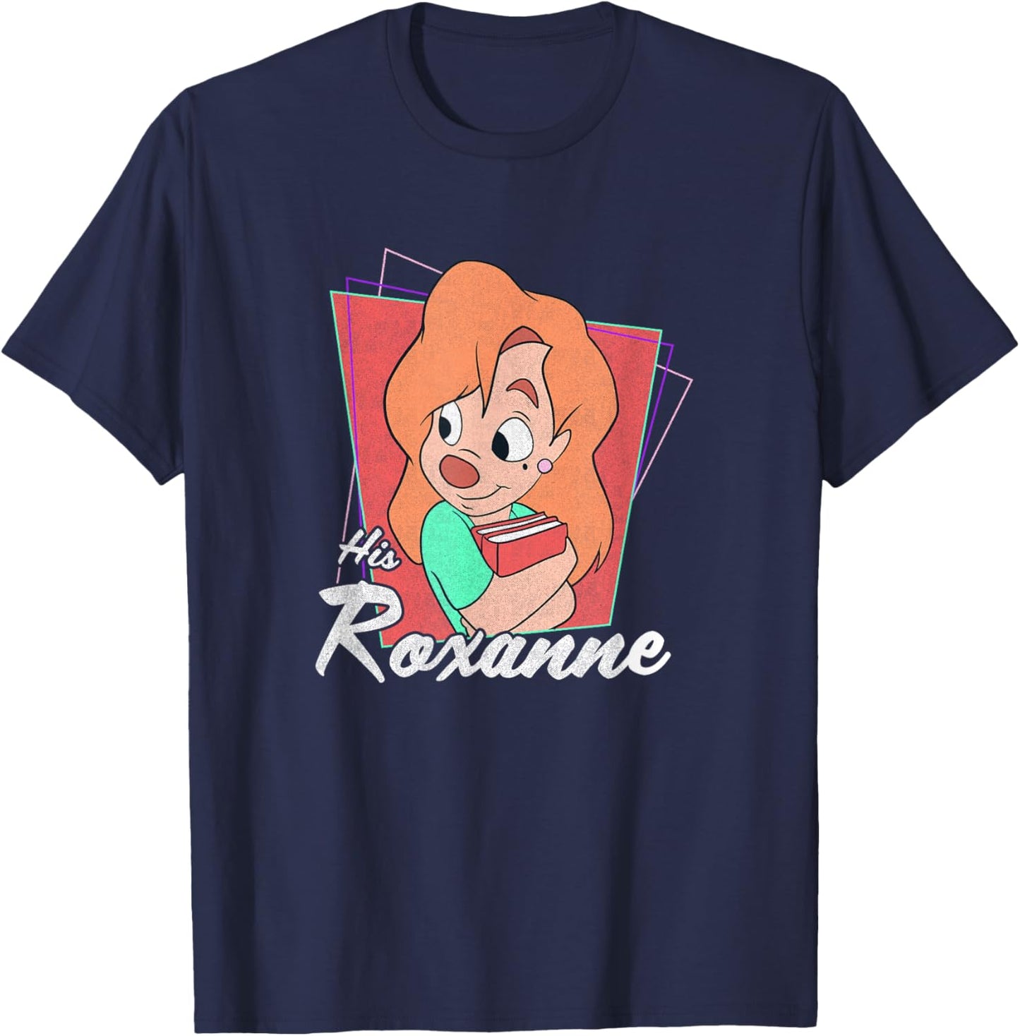 Disney A Goofy Movie Vintage Valentine His Roxanne Poster T-Shirt - T-Shirt | Navy