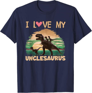 I love my Unclesaurus Uncle Dinosaur Niece Nephew T-Shirt - T-Shirt | Navy