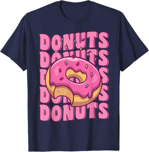 Groovy Pink Donut Squad Sprinkles Donut Lover Matching Donut T-Shirt - T-Shirt | Navy