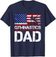 Vintage Gymnastics Dad American Flag USA father 4th of july Men T-Shirt - T-Shirt | Navy